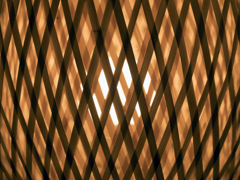 Wicker Lamp Shade, Background, Close-up