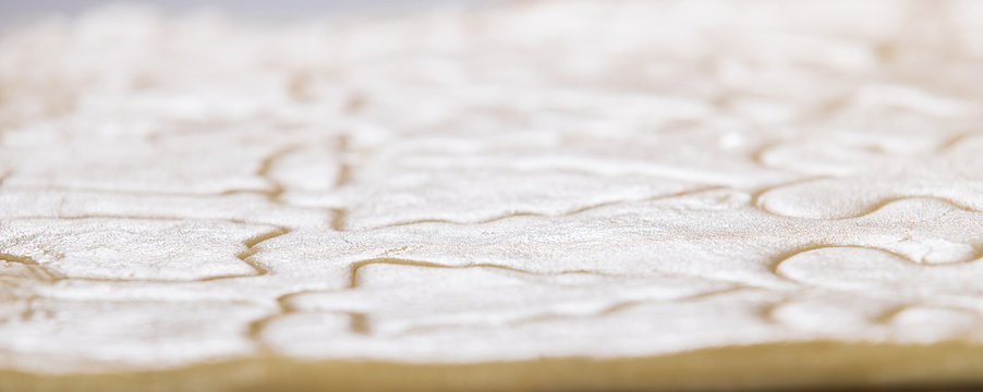 Christmas Sugar Cookie Shapes Cut In Dough