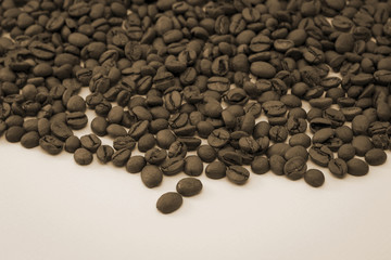 dark roasted coffee beans, can be used as a background