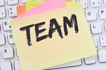 Team Teamwork zusammen arbeiten Arbeit Notizzettel Business Konzept