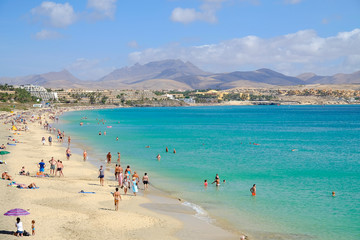 Fototapeta na wymiar Beach Costa Calma on Fuerteventura, Spain.