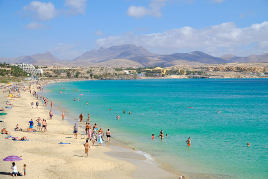 Beach Costa Calma on Fuerteventura, Spain.