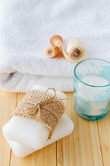 Healthy lifestyle concept with aromatic soaps