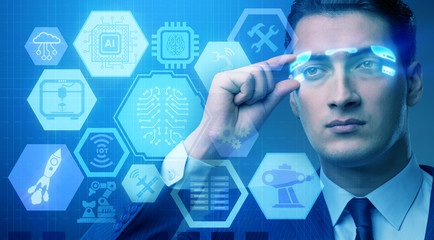 Artificial intelligence concept with businessman