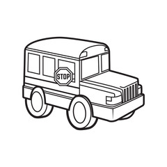 cute school bus vector cartoon