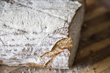 Bread on the wooden desk