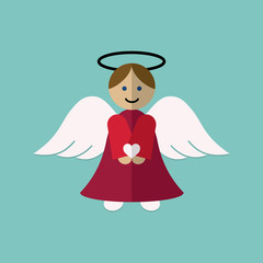 angel cupid with wings xmas christmas valentine day's symbol flat icon
