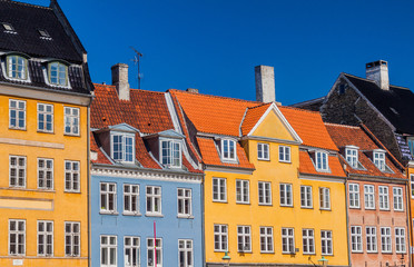 Colorful houses of Nyhavn district in Copenhagen, Denmark