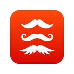 Moustaches icon digital red