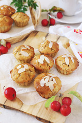 Apple muffins and red paradise apples