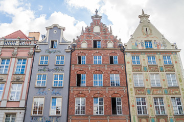 Fototapeta na wymiar Historic houses at Dlugi Targ square in Gdansk, Poland