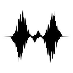 Equalizer waveform icon, simple black style