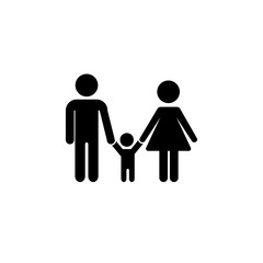 Family Icon in trendy flat style isolated. Parents with child symbol for your web site design, logo, app, Vector illustration icon