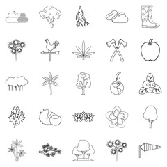 Copse icons set, outline style