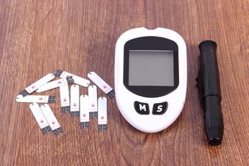 Glucometer for checking sugar level with accessories for diabetic