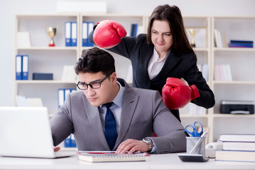Office conflict between man and woman