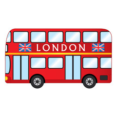 Vector London Red Bus. Vector Red Double Decker