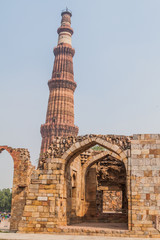 Fototapeta na wymiar Qutub Minar minaret in Delhi, India.
