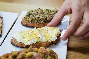 Gourmet crostinis and flatbread