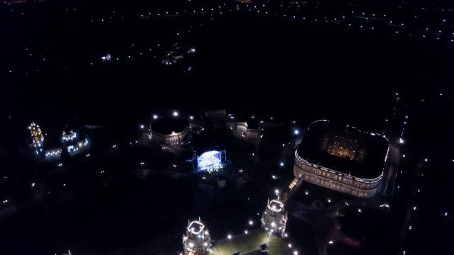 Aerial view at night 4k