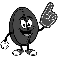 Coffee Bean with Foam Finger Illustration
