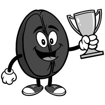 Coffee Bean with Trophy Illustration