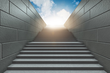 Steps on staircase leading to new challenges - 3d rendering