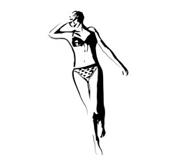 Obraz na płótnie Canvas 水着姿の女性