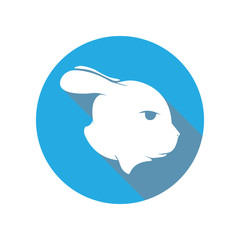 rabbit head flat icon