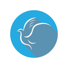 Silhouette dove flat icon