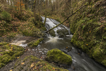 Bobri waterfalls in Ceske Stredohori mountains