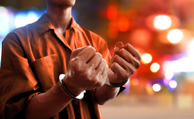 Arrested man in handcuffs