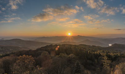 View from Varhost hill for valley of river Labe