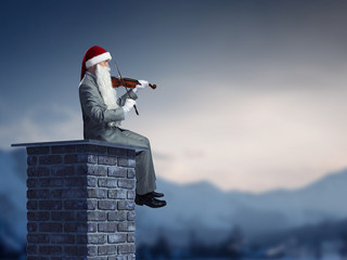 Santa is here . Mixed media