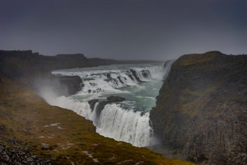 Gullfoss waterfall in Iceland Golden Circle Ringroad