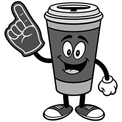 Coffee with Foam Finger Illustration