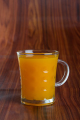orange juice on a background