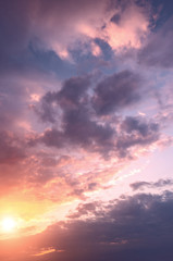 Dawn on a spring day and beautiful clouds.