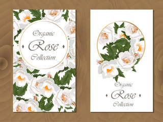 rose card on wooden background
