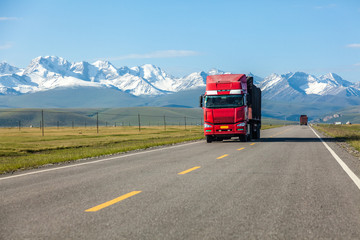 truck drives on road © 06photo