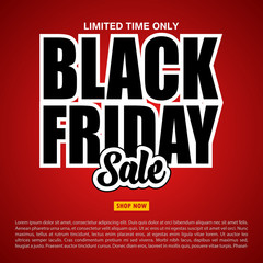 Black Friday sale banner on the red background