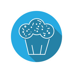 Easter cake flat icon. Religion elements icon. Premium quality graphic design. Signs, outline symbols collection, simple thin line icon for websites, web design, mobile app, info graphics