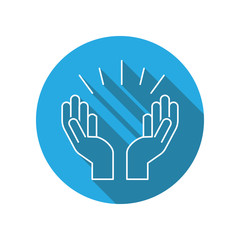 Praying hands flat icon. Religion elements icon. Premium quality graphic design. Signs, outline symbols collection, simple thin line icon for websites, web design, mobile app, info graphics