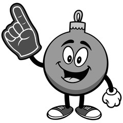 Christmas Ornament with Foam Finger Illustration