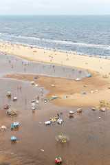 Birds eye view from light house. Temporary water pond formed in the marina beach due to heavy rainfall.ts longest natural urban beach in India and one of the world's longest beach ranking.