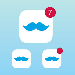 Moustache Icon With Notification
