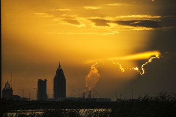 Skyline at sunset