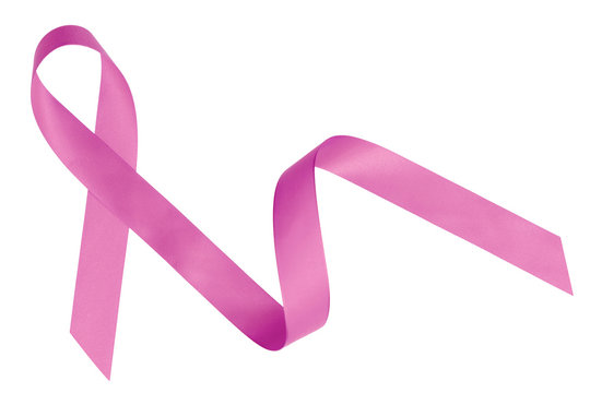 Pink ribbon awareness isolated on white background