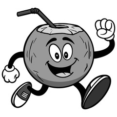 Coconut Water Running Illustration