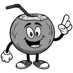 Obraz premium Coconut Water Talking Illustration